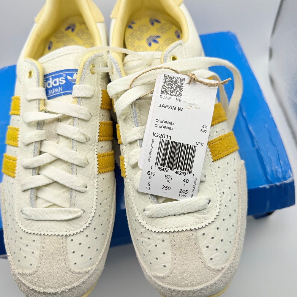 NEW Adidas Japan Off White Spark Yellow Beige Sneakers Women's IG2011 Size 8 - Picture 6 of 6